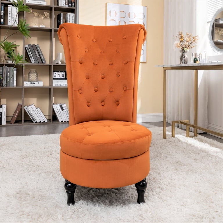 US Pride Furniture High Back Velvet Vanity Chair with Storage, Red photo 2