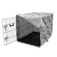 thumbnail image 3 of Pirates Dog Crate Cover, Black and White Pattern with Buccaneer Characters Sharks and Nautical Elements, Easy to Use Pet Kennel Cover for Medium Large Dogs, 35" x 23" x 27", Black White, by Ambesonne, 3 of 6