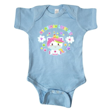 

Inktastic My Meemaw Loves Me with Cute Rainbow Unicorn Gift Baby Boy or Baby Girl Bodysuit