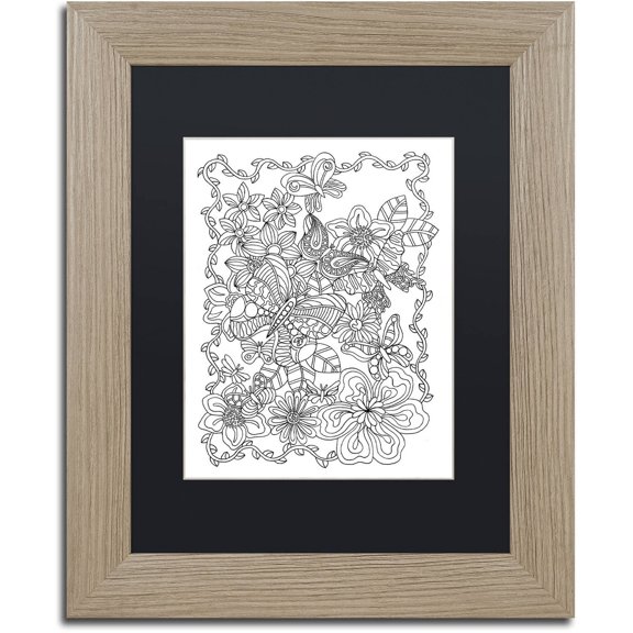 Trademark Fine Art "Butterflies" Canvas Art by Kathy G. Ahrens, Black Matte, Birch Frame