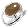 thumbnail image 1 of 925 Silver Ring For Women - Girls Brown Smoky Topaz Stone Silver Ring Size 10.5 June Birthstone Elegant Silver Ring Size 10.5 Gift For Mother On Halloween 925 Gemstone Silver Jewelry, 1 of 5