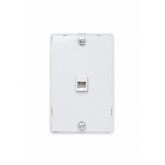 Pass and Seymour WMTE14W White Modular Wall Telephone Jack for Hanging Phones