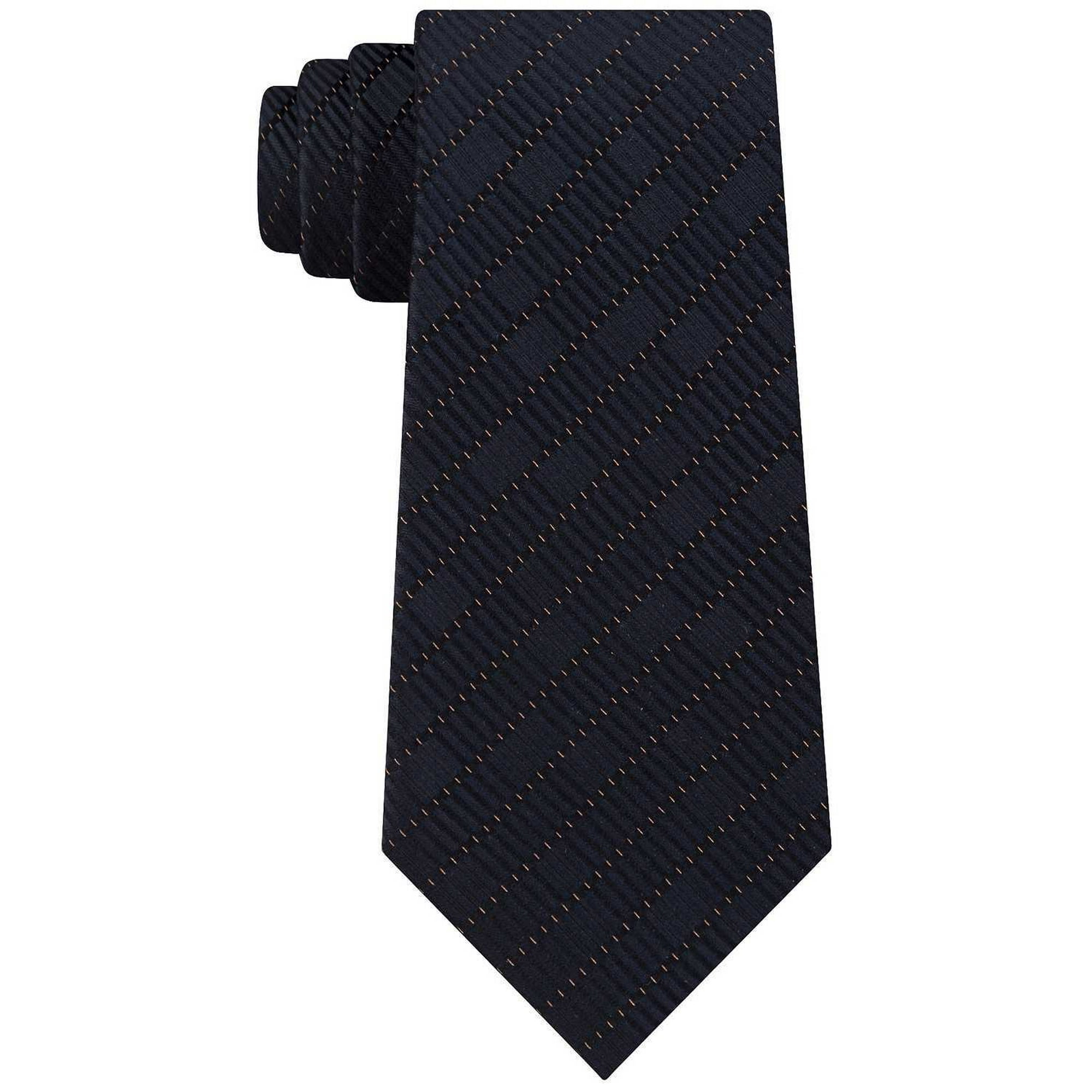 Calvin Klein Men s Gold Dust Slim Metallic Dash Tie Black Walmart