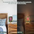 thumbnail image 5 of Pink Flowers Green Leaves Table Lamp with USB Port LED Warm Light Lamp Night Light Home Decor, 5 of 7