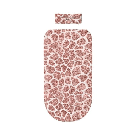 

Lafuoo Rose Gold Abstract Spots Pattern 0-6 Months Newborn Swaddle Bag Headband Set for Girls Clothes Baby Care Products