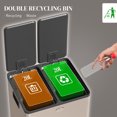 thumbnail image 4 of HOMCOM Dual Trash Can, 2 x 20 Liter Garbage Can with Soft Close Lid, Gold, 4 of 10