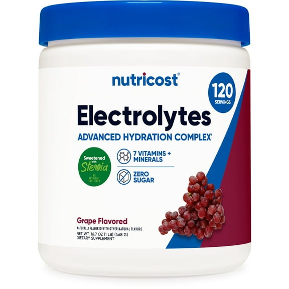 Nutricost Electrolyte Complex Powder (Grape) 120 Servings - Hydration Supplement Drink Mix with Vitamins and Minerals