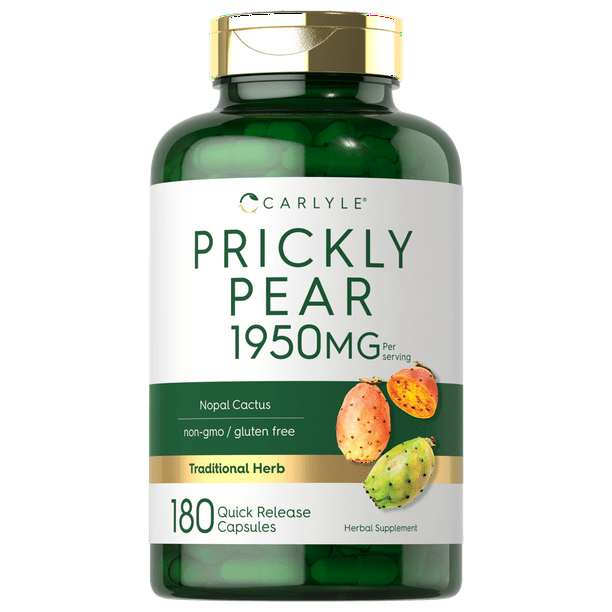 Prickly Pear 1950mg 180 Capsules Nopal Cactus Supplement NonGMO