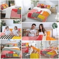 thumbnail image 5 of 3 Piece Pink Red Orange Duvet Cover Set Twin Size,Microfiber Comforter/Quilt Cover with Corner Ties and 2 Pillowcases,Modern Abstract Oil Painted Geometric All Season Soft Bedding with Zipper Closure, 5 of 8