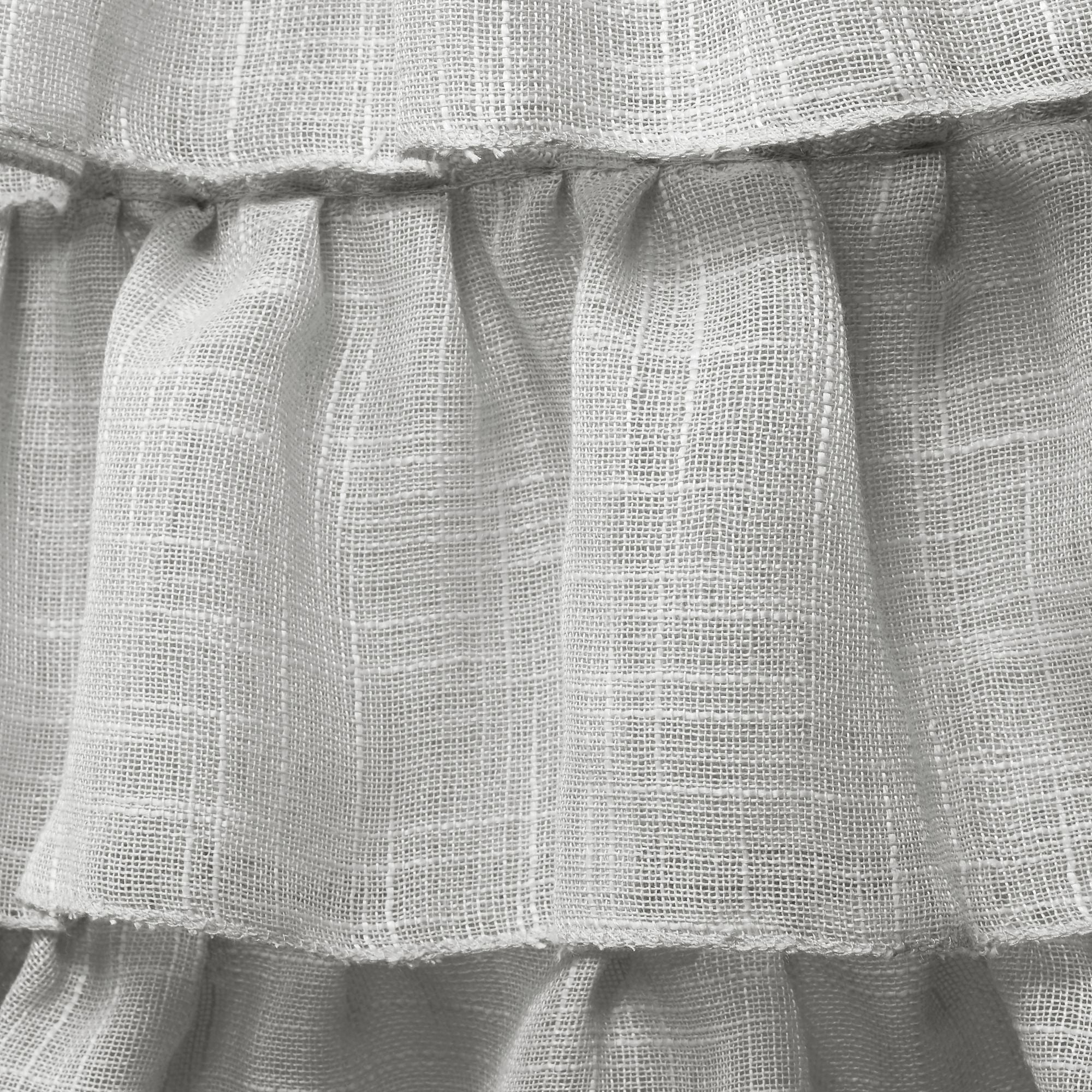 Exclusive Home Curtains Jacinta Bottom Ruffle Sheer Rod Pocket Curtain Panel Pair, 54" x 96", Grey, Set of 2