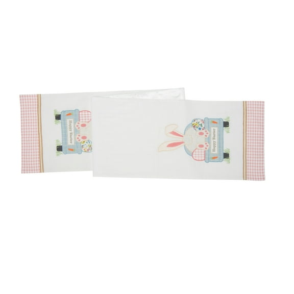 "Happy Easter" Pickup Truck Bunny Rabbit Table Runner 13" x 72"