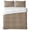 Beige, variant on Pink Corduroy Textured Queen Duvet Cover Set, Shabby Chic Pink Ribbed Lines Decorative 3 Piece Bedding Set with Zipper Closure Soft Breathable Microfiber Comforter Cover 2 Pillowcases