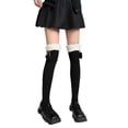 thumbnail image 2 of harmtty Winter socks 1 Pair Women Winter Stockings Anti-slip Breathable High Elasticity Over Knee Plush Ball Keep Warm Fleece Thick Japanese Style Long Socks Winter Garment Black, 2 of 7
