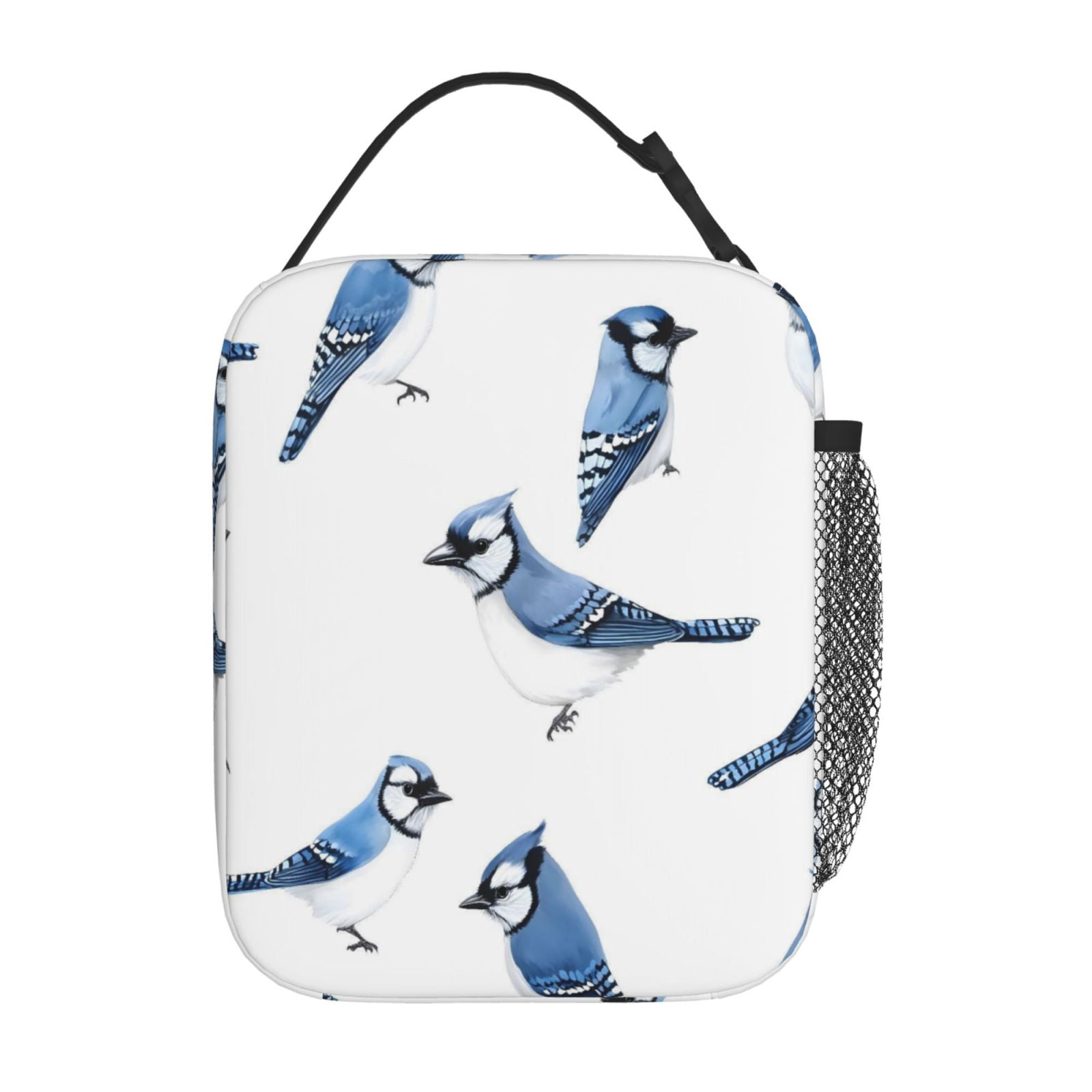Lunch Bag For Women Men Insulated Portable Lunch Box Bento Box Office Picnic Travel Cooler Bag Blue-And-White Bird