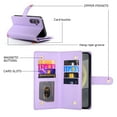 thumbnail image 5 of Allytechgroup Wallet Case for Samsung Galaxy S23 Ultra, 9 Cards Holder + Zipper Pocket + Hand Wrist Shockproof Stand Flip Cover RFID Blocking Phone Case for Women Men, Purple, 5 of 9
