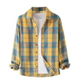 thumbnail image 2 of Blusa y camisa de manga larga con cuello vuelto, nueva camisa informal a cuadros para hombre, blusa holgada juvenil de manga larga con cuello vuelto, blusa de poliéster para hombre, 2 of 6
