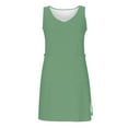 thumbnail image 6 of Nmnitkp Summer Dresses for Women 2025 Sleeveless Tank Dress Crewneck Solid Color Basic A Line Casual Short Mini Dresses with Pockets Green,2XL, 6 of 7