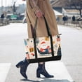 thumbnail image 4 of FORMRS Canvas Laptop Tote Bag for Women with 15.6" Computer Compartments Shoulder Handbag, Beige Christmas Santa, 4 of 7