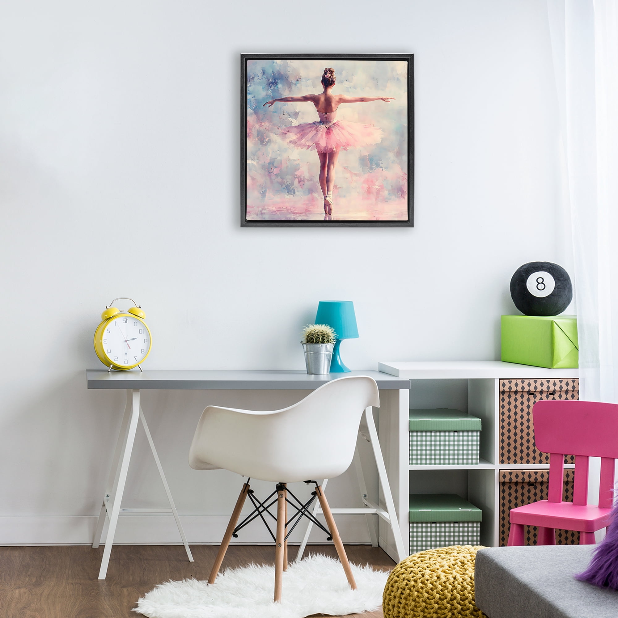 Stupell Industries Elegant Ballet Dancer in Motion Black Framed Floater Canvas Wall Art, design by Creative Studio