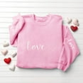 thumbnail image 3 of Valentines Day Sweatshirts Women Cute Heart Valentine Funny Sweater Tops Casual Long Sleeve Shirts Pullover, XL Pink, 3 of 6