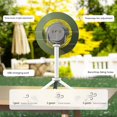 thumbnail image 2 of Ventilador eléctrico portátil de 3 en 1 recargable con luz LED tríodo de 2400mAh ventilador de campamento, 2 of 8
