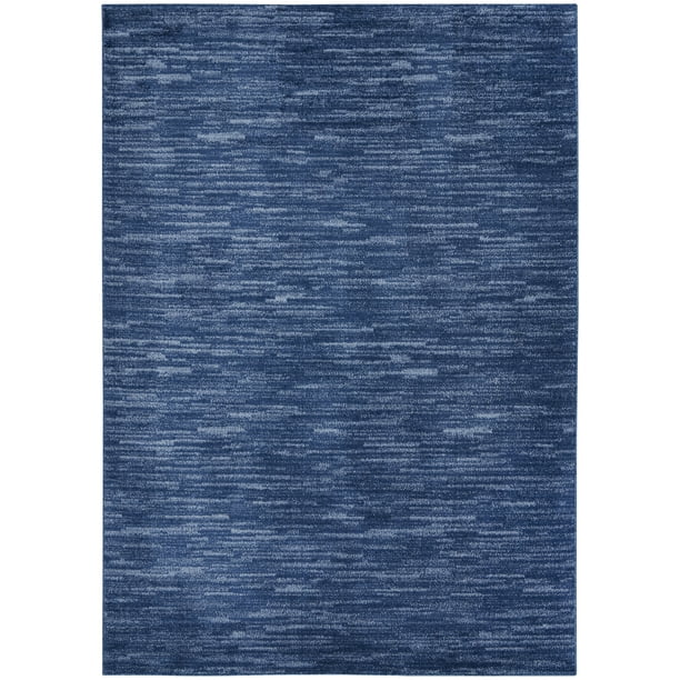 Noursion Essentials Solid Contemporary Navy Blue 5' x 7' Area Rug, (5
