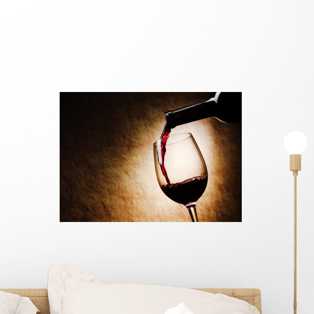 Red Wine Glass and Wall Mural by Wallmonkeys Peel and Stick Graphic (18 ...