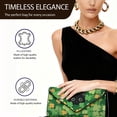 thumbnail image 5 of TSOVTHRID Shamrock Black Cat Print Clutch Purses for Women Party Handbag Evening Bags Lightweight Leather Shoulder Bag for Formal Party Cocktail Prom St. Patrick's Day, Green, 5 of 7