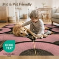thumbnail image 4 of ODIKA 8'x10' Washable Area Rug Durable, Non-Slip Pink Covering Radiating Panel Abstract Symmetrical Aesthetics for Living Room, Under Sectional, Family, 4 of 7