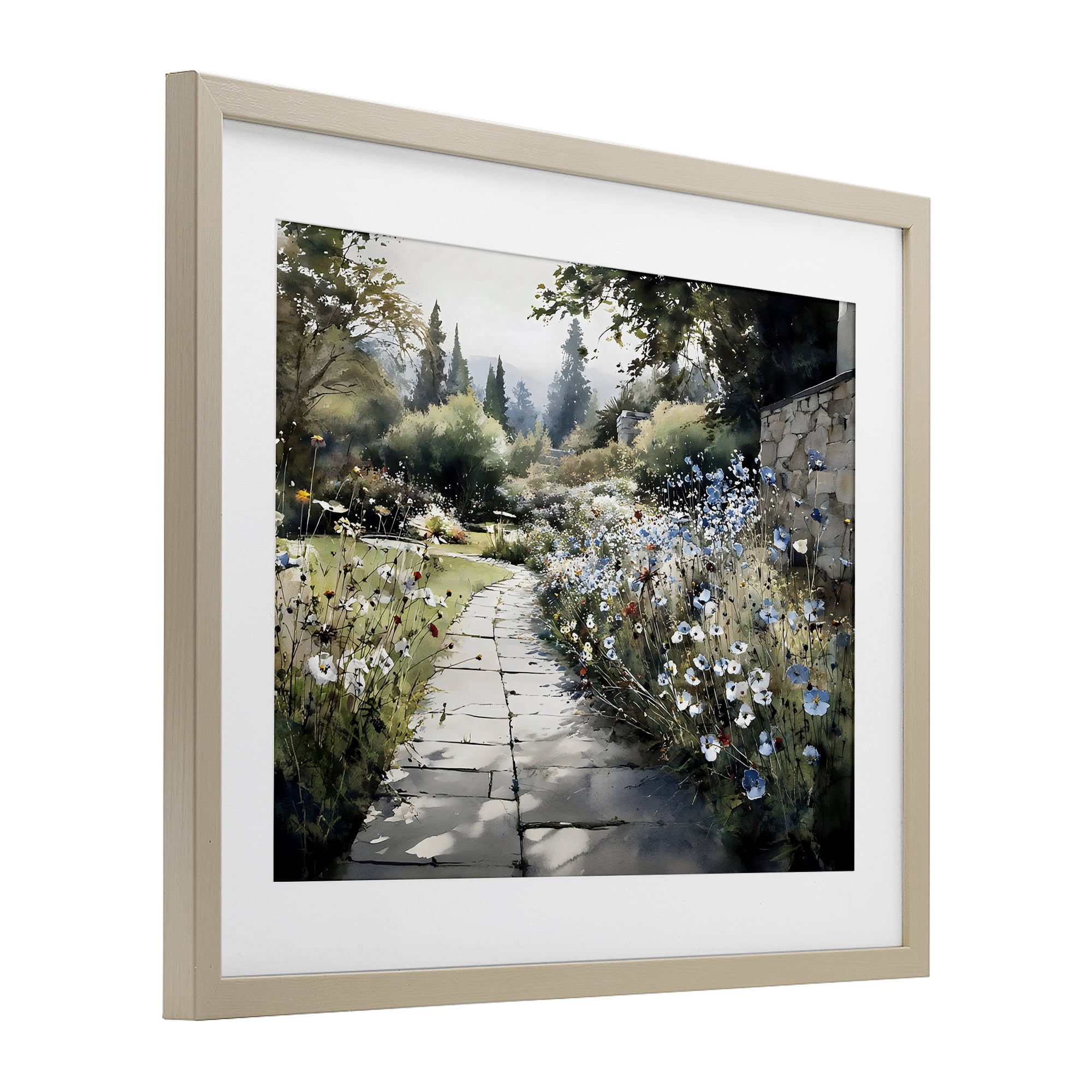 Stupell Industries Garden Pathway in Summer Light Birch Framed Print Under Glass, design by Franklyn Gregory