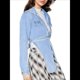 thumbnail image 1 of Chaqueta Vaquera con Cordones para Mujer, de Larga, Abierta Al Frente, Estilo Vintage, Corta, Informal, Estilo Urbano. Azul S, 1 of 9