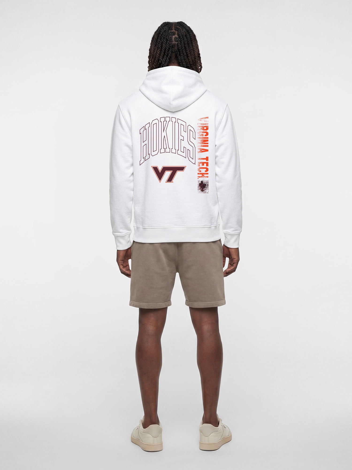 Virginia Tech Hokies Reebok Mens White Hooded Sweatshirt