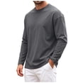 thumbnail image 4 of OYXSER Men's Long Sleeve T Shirt Crew Neck Cotton Soft Lightweight Basic Tee 9 Colors S-3XL, 4 of 9