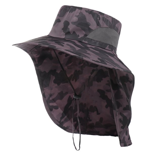 Sombrero de pescador con visera para acampar, resistente a los rayos UV para viajes, acampar, pescar (rojo oscuro)