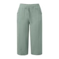 thumbnail image 7 of Kiijoy Girls Capri Pants Summer Lightweight Elastic Waist Capris with Pockets, Sizes 12-13, 7 of 7