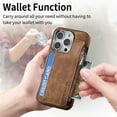 thumbnail image 2 of for iPhone 13 Pro Max Zipper Wallet Case with Card Holder, Back Flip Folio PU Leather Card Slots Case for Men Women, Magnetic Wireless Charging Shockproof Cover for iPhone 13 Pro Max 6.7", Brown, 2 of 13