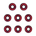 thumbnail image 1 of 8 Pcs Roulements à Roulettes Roulements de Skateboard Roulements à Roulettes Longboard 608 Double Blindage - Rouge, 1 of 8