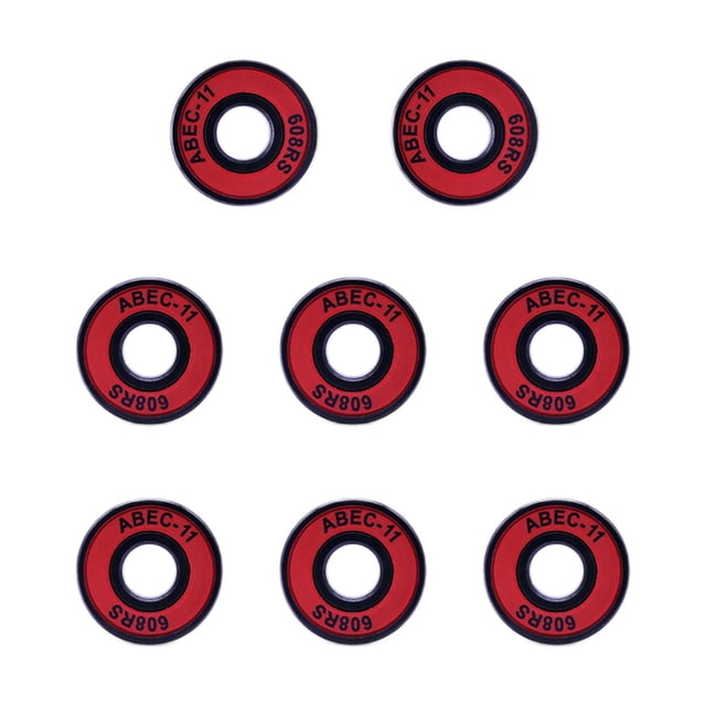 8 Pcs Roulements à Roulettes Roulements de Skateboard Roulements à Roulettes Longboard 608 Double Blindage - Rouge