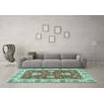 thumbnail image 3 of Ahgly Company Indoor Square Oriental Light Blue Traditional Area Rugs, 3' Square, 3 of 4