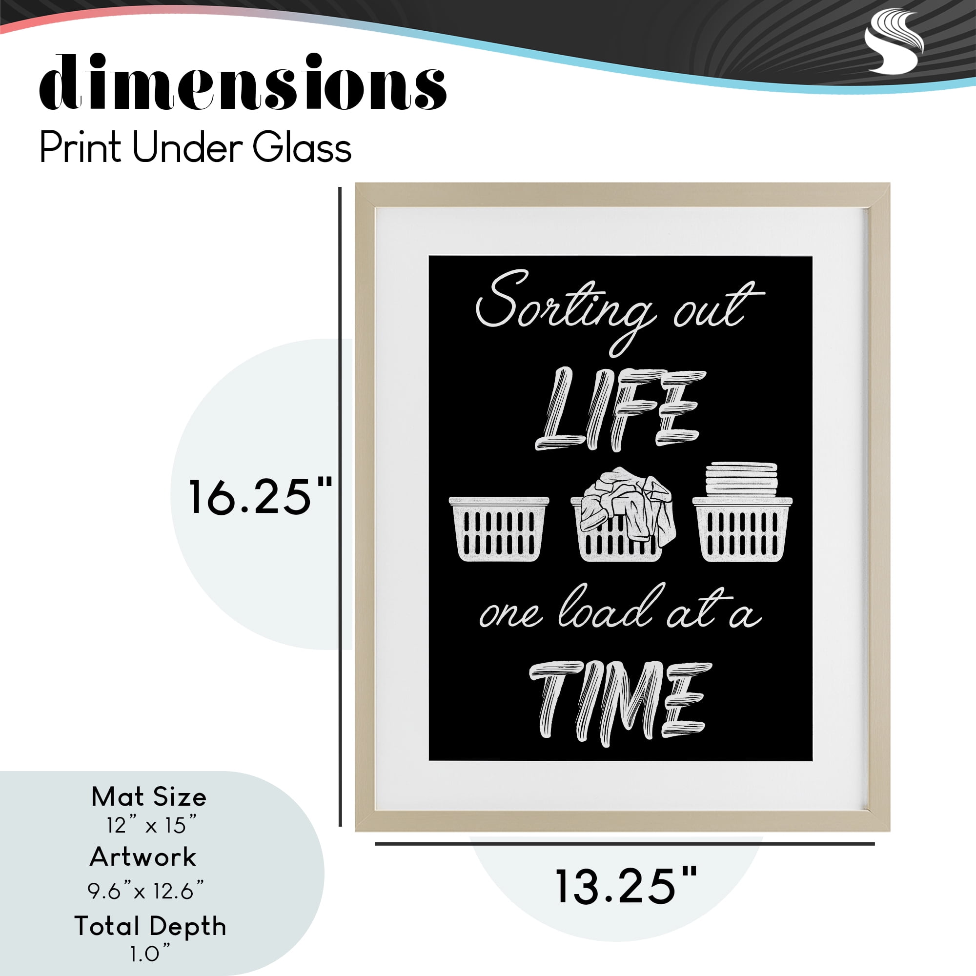 Sorting Out Life Laundry Birch Framed Print Under Glass, design by Marcus Prime