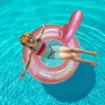 thumbnail image 3 of Flamingo Glitter Inflatable Swimming Ring - Adult & Kids Pool Buoy for Pool Parties, 3 of 6