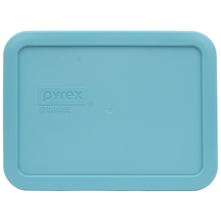 Pyrex 7210 3-Cup Rectangle Glass Food Storage Dish w/ 7210-PC Cadet Blue Lid Cover (6-pack)