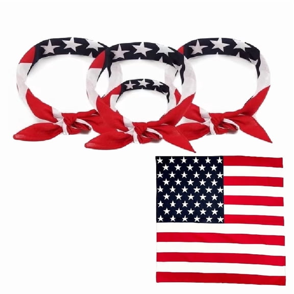 250th anniversary American Flag Bandanas Headbands Red White and Blue USA Flag Headband Unisex Neck and Face Scarf Head Wrap