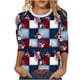 thumbnail image 3 of TaTaai Women Fashion Casual Random Print T-Shirt Three Quarter Sleeve Crew Neck Loose Fit Ladies Daily Street Wear Lightweight Breathable Non-See-Through Machine Washable Top Gift, 3 of 6