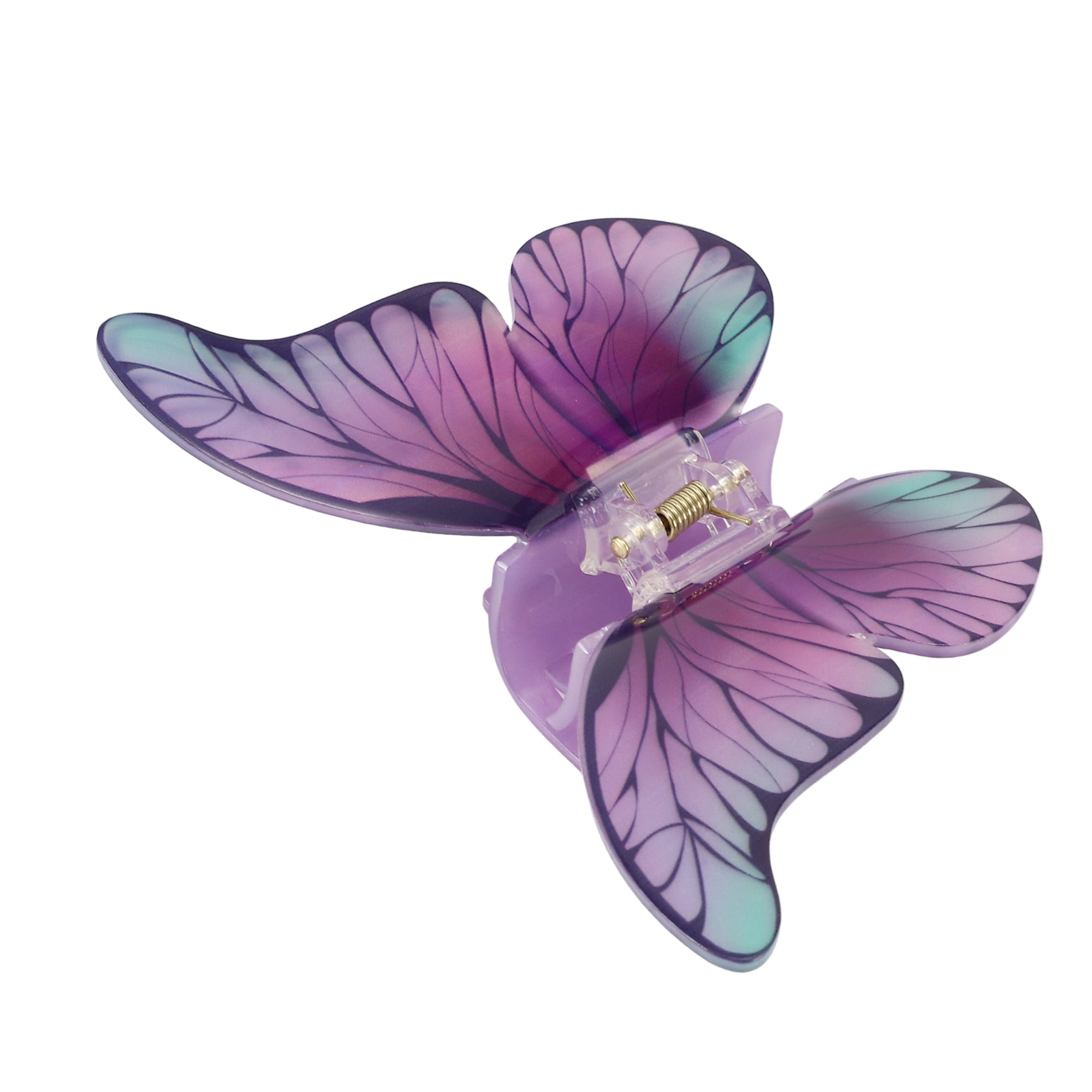 Unique Bargains Grace Butterfly Hair Clips Hairdo Clip for Women 4.45"x3.23"x1.38" Purple