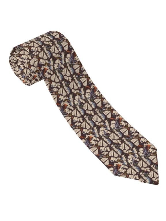Vector Butterflies Print Tie For Men Necktie Woven Jacquard Neck Ties,Classic Men's Tie