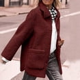 thumbnail image 6 of Texiao Oversized Leather Jacket Women, Red Womens Winter Jacket, Winter Coats for Women Faux Coat Long Sleeve Button Pockets Coat Fleece Jacket Casual Jackets for Trendy, 6 of 8