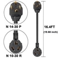 thumbnail image 2 of Adaptador de secadora WiMisom de 1.5 pies, 3 puntas a 4 puntas, 30 A, 250 V, 2 of 7