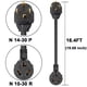 thumbnail image 2 of Adaptador de secadora WiMisom de 1.5 pies, 3 puntas a 4 puntas, 30 A, 250 V, 2 of 7