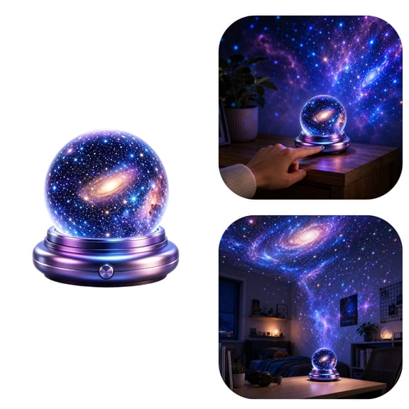 Universe Galaxy Projector Crystal Ball, Mini Starry Sky Night Light, 4.72in Portable Space Lamp, USB Powered Desk Decoration, Ideal Gift for Students and Sci-Fi Fans